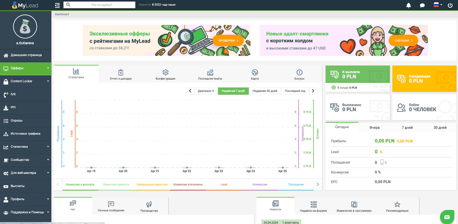 Личный кабинет MyLead